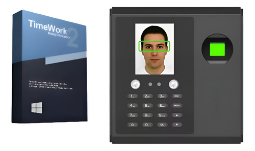 Reloj Checador Biometrico Facial Rostro Y Huella Digital Red Negro