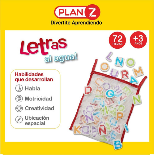 Imagen 2 de 9 de Juguete Agua Bebe Letras Goma Eva Con Bolsa Infantil Niños