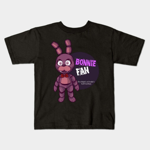 Remera Negra Blanca Bichos Niño Five Nights At Freddy's A 9