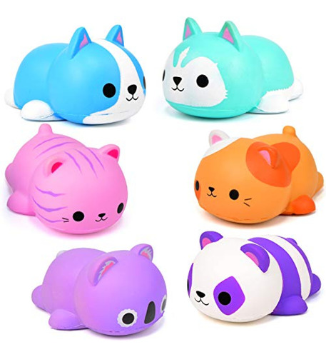 Juguetes Para Ansiedad 6pcs Cat Squishies Niños Calcetín De