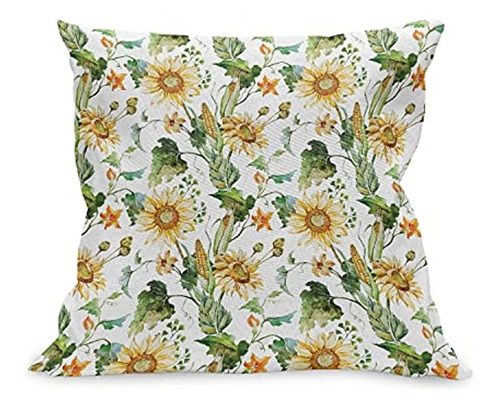 Funda De Cojín Lunarable Sunflower Throw Pillow, Composición