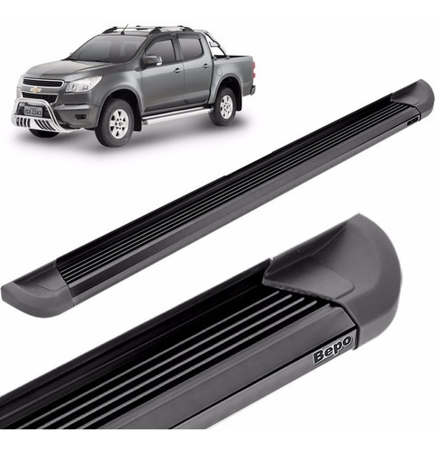 Estribos Aluminio G2 Negro Bepo P/ Chevrolet S10 2013 2019