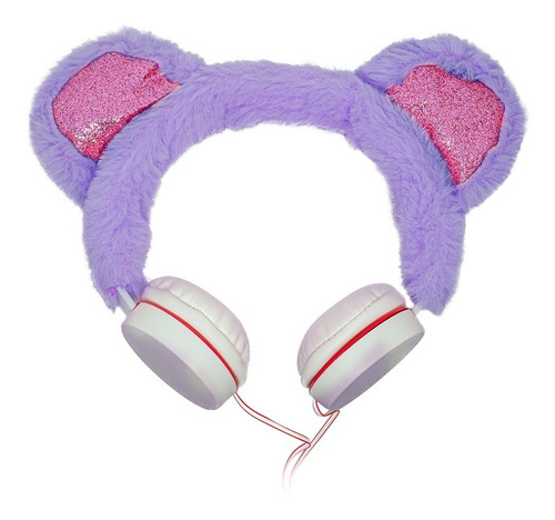 Imagen 1 de 10 de Auriculares Stereo Orejas Zorro Vincha Peluche Cable 1,5mts