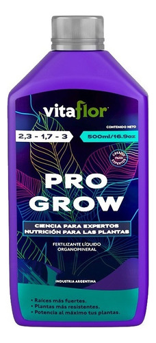 Terrafertil Fertilizante Vitaflor Pro Grow 500ml