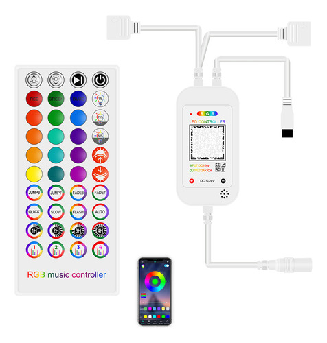 Controlador App Bluetooth Tira De Led Rgb 2 Salidas