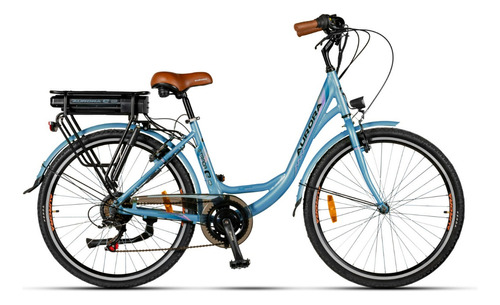 Bicicleta Aurora E-bike Strada Electrica Color Celeste