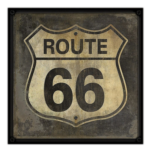 #408 - Cuadro Vintage 30 X 30 - Route 66 Ruta Retro Quincho