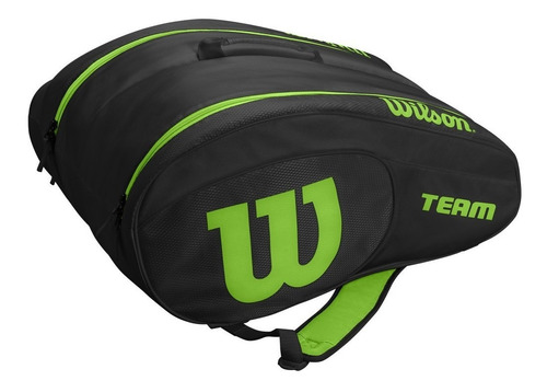 Raqueteira Wilson Esp Team Padel Beach Tennis Preta E Verde