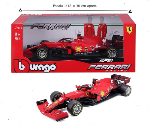 Ferrari 2021 F1 Bburago Carlos Sainz 40 Cm Largo+10 Cards F1