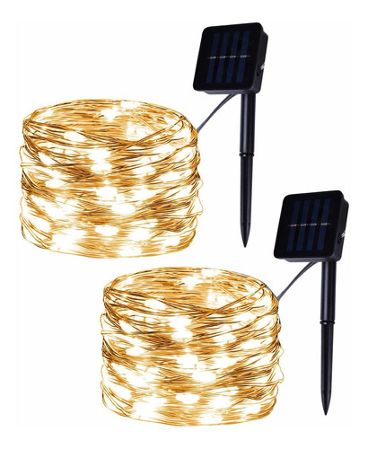 Juego De 2 Luces Flexibles De Alambre De Cobre De 100 Led Co