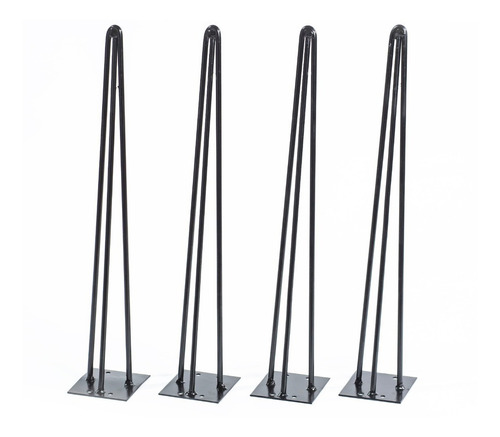 Patas Mesa Ratona Auxiliar 45cm Reforzadas Y Pintadas - Mite Color Negro