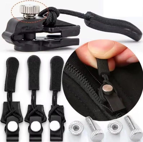 Kit De Reparación De Cierre P/ Campera Mochila Botas Etc X2 Negro T-m X4