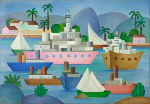 Lamina Fine Art El Puerto Tarsila Do Amaral 50x35 Cm Mycarte