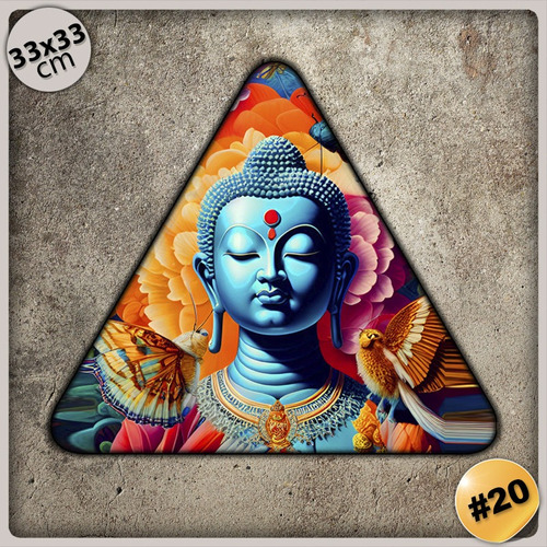 #20 - Cuadro Triangular 33 X 33 Cm Buda India Yoga No Chapa