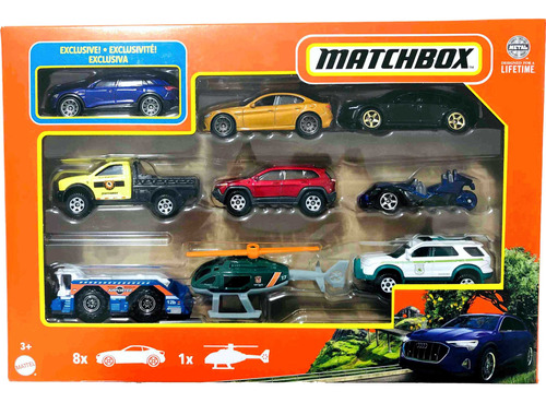 Set Pack 9 Vehículos Matchbox - Mattel Escala 1/64