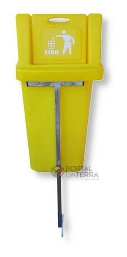 Lixeira De 60 Lts Coleta Seletiva C/ Sup. Para Fixar Amarela Azul