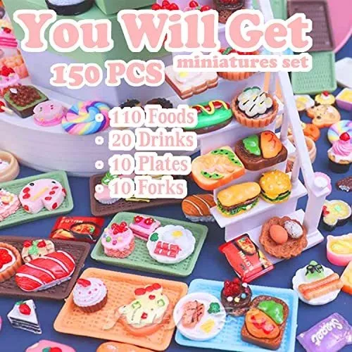 Barwa 33 items jogo de comida para barbie = 9 conjunto de alimentos de  sorvete + 10 conjunto de alimentos de bebidas + 8 conjunto de bolo e  sobremesa