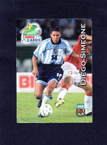 Mundial 2002, Figurita Bimbo Cards, Simeone Argentina Mira!!