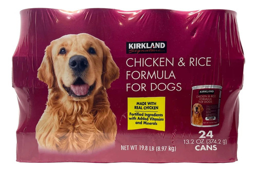 Alimento Húmedo Kirkland Pollo Y Arroz 24 Latas Perro