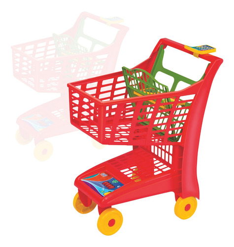 Carrinho Super Mercado Infantil Vermelho Magic Toys