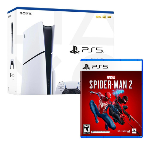 Consola Ps5 Slim Con Lector De Discos + Spider Man 2