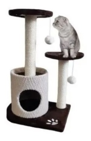 Imagen 2 de 2 de Racador De 2 Torres Con Pedestal, Cueva Y Juguete Para Gato
