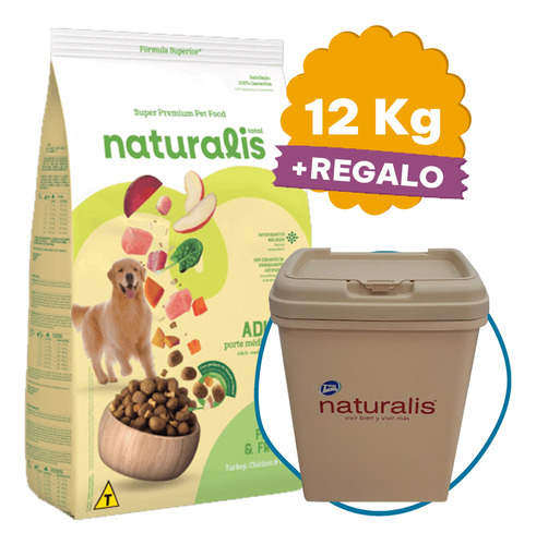 Alimento Naturalis Perro Med Grande Pollo Pavo Frutas 12 Kg