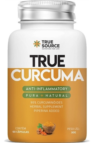 True Curcum Plus 60 Cápsulas Premium - True Source Sabor Sem sabor