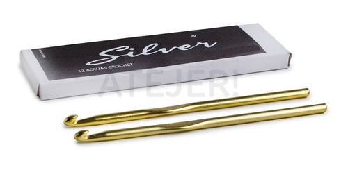 Imagen 6 de 9 de Agujas Crochet Aluminio Marca Silver 10mm Caja X 12 Unidades