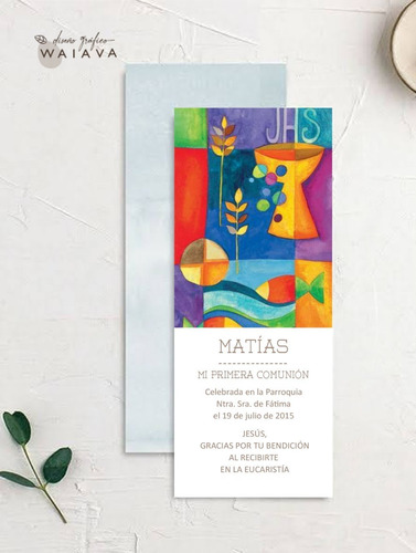 Imagen 5 de 9 de Tarjetas Primera Comunión Nenes Señalador X 3u
