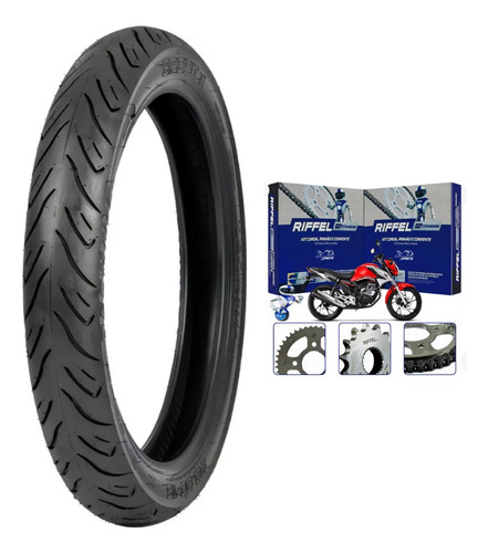 Pneu Titan 90/90 18 Moto Ybr Cg Traseiro 150/160 Sem Camara