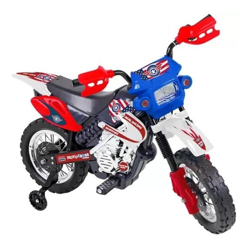 Moto Elétrica Infantil Motocross Azul 6v Homeplay