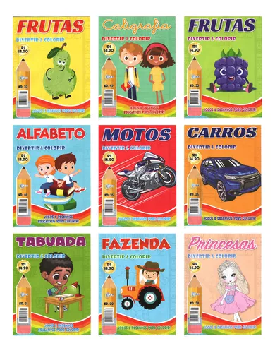 Kit 20 Revista De Colorir Pintar Infantil Desenhar Barato em Promoção na  Americanas