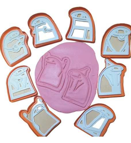 Set X8 Cortantes Desmontables Galletitas Cookies Meme Flork