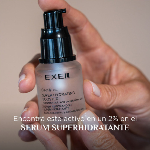 Serum Acido Hialuronico Vegano libre de Tacc y gluten Green Line Dermovegan Sincare Exel con Acido Poliglutamico Extracto de Aloe Vera Pantenol Provitamina B5 Extractos vegetales 30ml