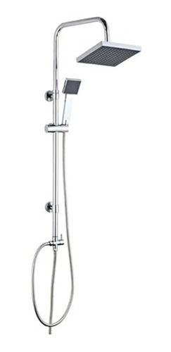 Barral Columna Ducha Acero Inox. Roseta Y Teléfono Rectangu