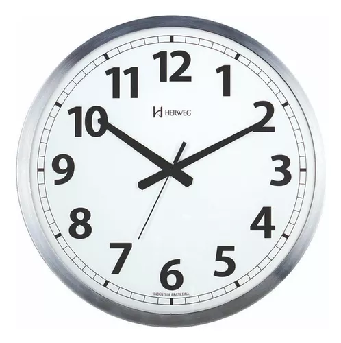 Reloj de pared analógico tic-tac Herweg Relógio de parede herweg aluminio  escovado 6713-079 con diseño reloj cucú blanco