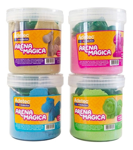 Arena Mágica Colores 450 Grs 5/moldes Adetec Color Verde