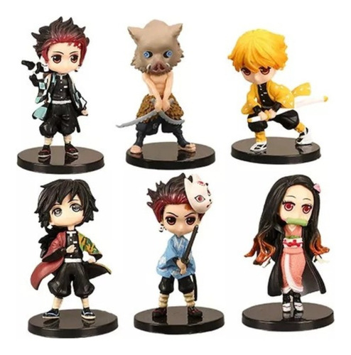 Figuras Kimetsu No Yaiba 6 Unidades Coleccionables