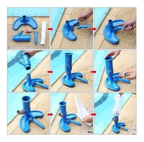 Cepillo Portátil Para Aspiradora De Piscina Y Bolsa