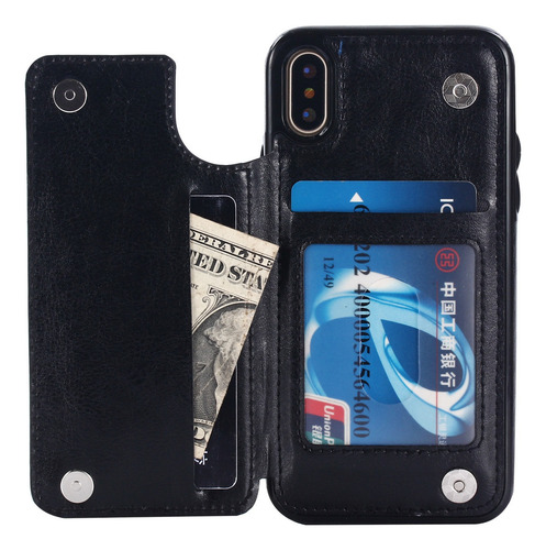 B Funda Carcasa Piel Billetera Con Soporte Para iPhone