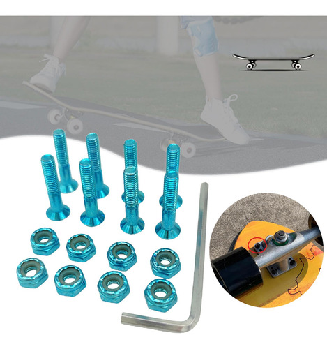 Hardware De Monopatín Juego De Tornillos De 8 Piezas Y Azul
