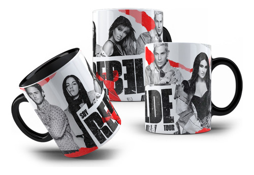 Caneca De Porcelana Presente Fã Banda Rebelde Turne Brasil