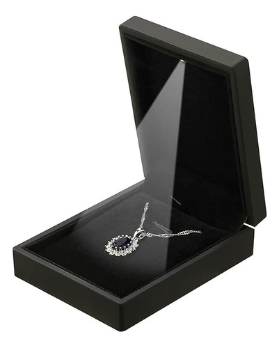 Necklace Pendant Box With Light Velvet Led Jewelry Gift Box