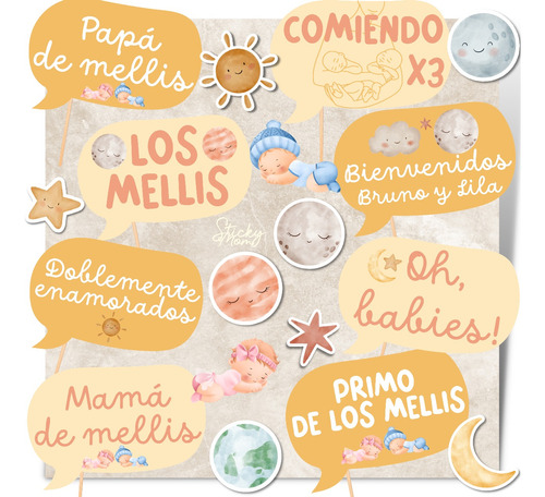 Kit Imprimible Baby Shower Mellizos Gemelos Personalizado