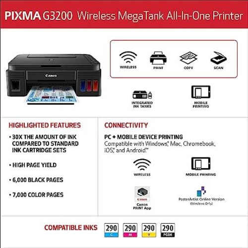 Impresora Inalámbrica Todo En Uno Supertank (megatank) Canon