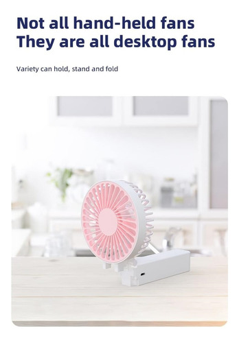 Ventilador De Mano Escritorio Recargable Plegable Portátil