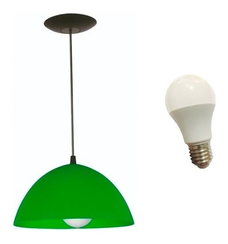 Combo Colgante Campana Color Eleccion + Lampara Led 10w C122