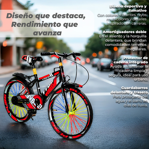 Bicicleta Niño Infantil Montain Bike Mtb Con Ruedas Aro 20 Rojo 14 "