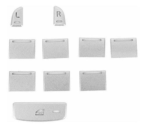 Vestiduras - Qiilu 10pcs Window Lift Button Trim Silver Alum